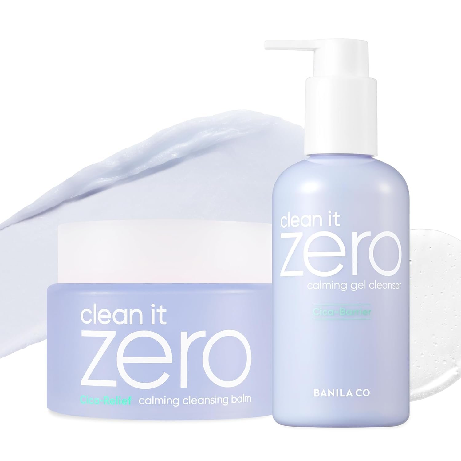 BANILA CO Clean It Zero Calming Double Cleanse Set | Calming Cleansing Balm 100ml + Gel Cleanser 200ml | CICA & Amino Acid | Vegan Skincare for Sensitive Skin