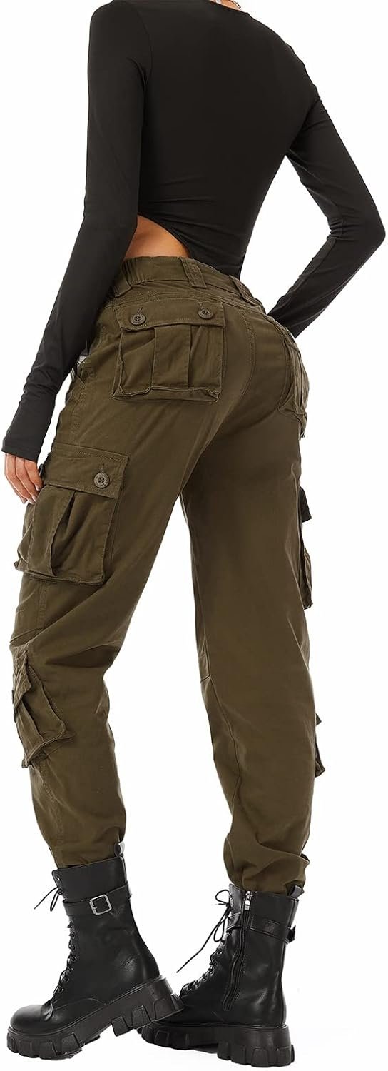 Women’s Cotton Casual Military Army Cargo Combat Work Pants with 8 Pocket