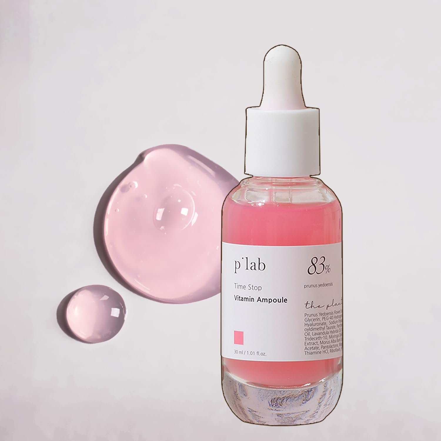 THE PLANT BASE Bakuchiol Vitamin Serum | 83% Cherry Blossom & 14 Vitamins for Brightening & Anti-Aging | Gentle Retinol Alternative Face Ampoule | K-Beauty, 1.01 fl oz