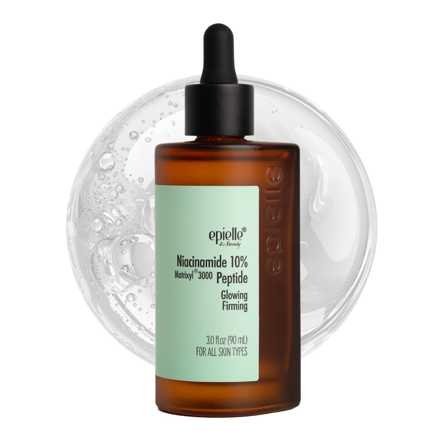 Epielle Complex Niacinamide 10% + Peptides Serum 3 fl.oz, Glowing and Firming Formula for Uneven Tone & Enlarged Pores, Anti-Aging Serum for Face, Korean Skin Care for Glass Skin