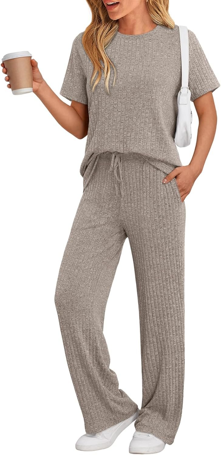 LILLUSORY Lounge Sets for Women 2 Piece Matching Summer Travel Outfits Spring Sets Cute Casual Pajamas 2026 Airport Clothes