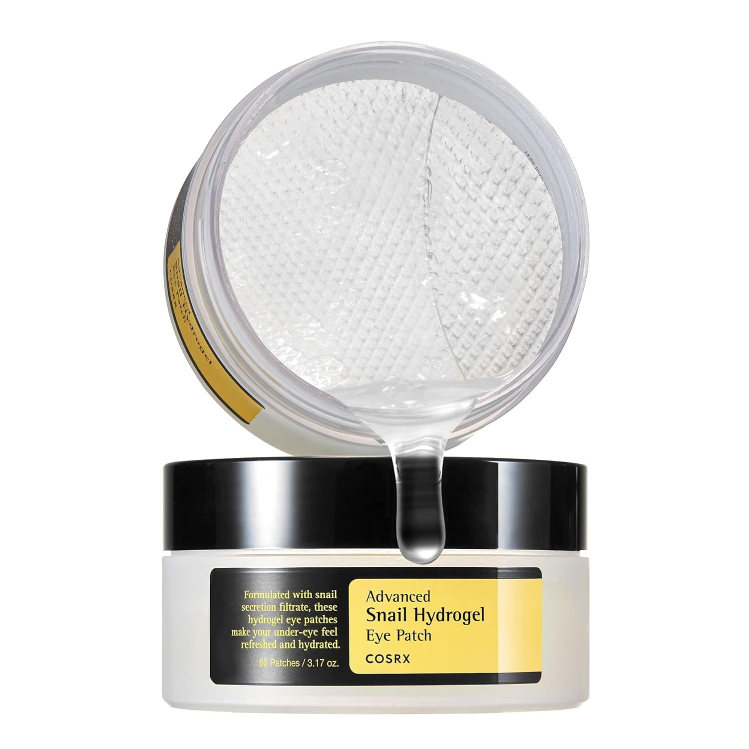 COSRX Advanced Snail Hydrogel Eye Patch (60pc), Gel Serum Mask, Puffy Under Eye Treament, Fine Lines, Refresh, Hydrate, Korean Skin Care, Mothers Day Gifts for Mom