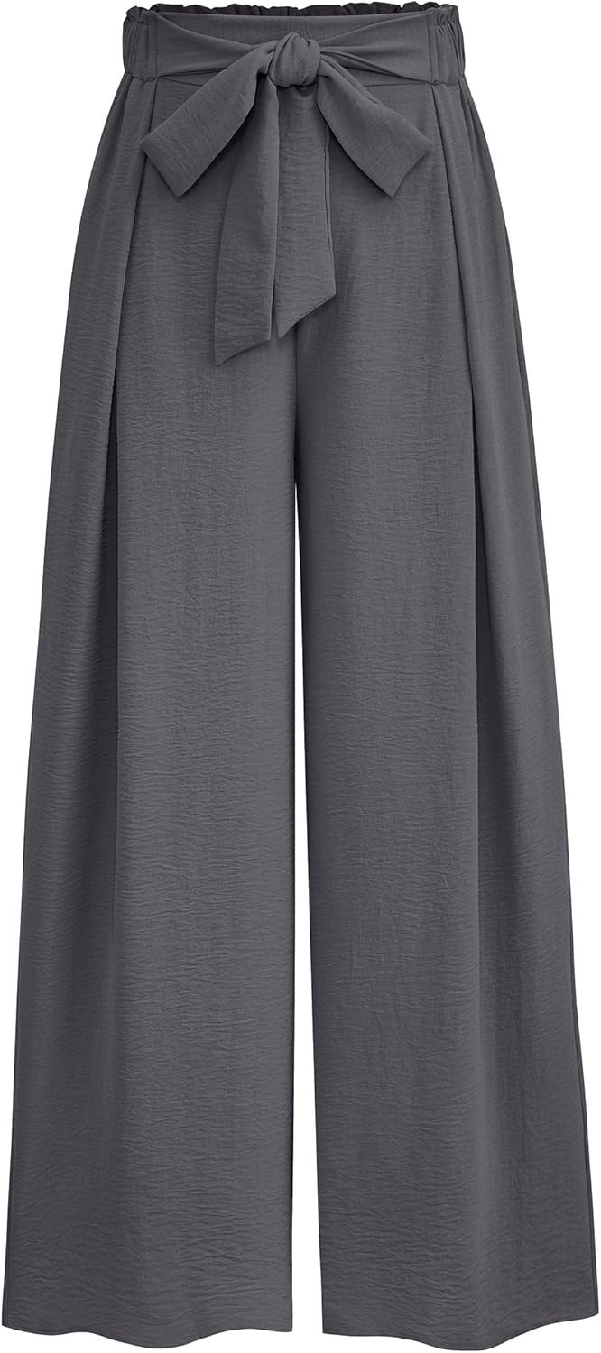PRETTYGARDEN Women’s Wide Leg Work Pants Business Casual High Waisted Loose Palazzo Trouser Summer Clothes