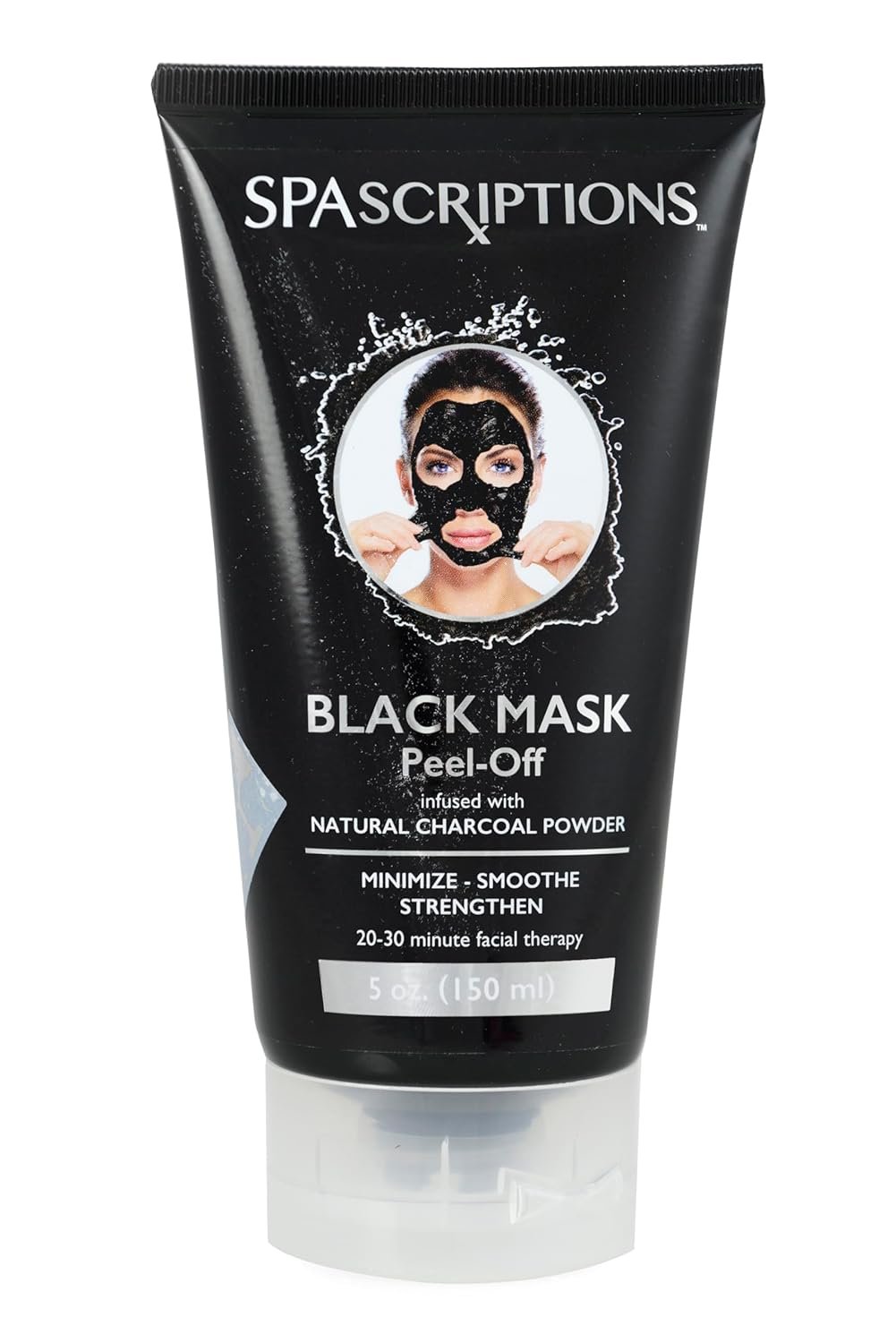 SpaScriptions Charcoal Peel Off Face Mask – Blackhead Remover & Pore Cleansing Black Mask with Salicylic Acid & Tea Tree Oil For Blemish Prone Skin, Detoxifying & Oil Control Skincare, 5 fl oz