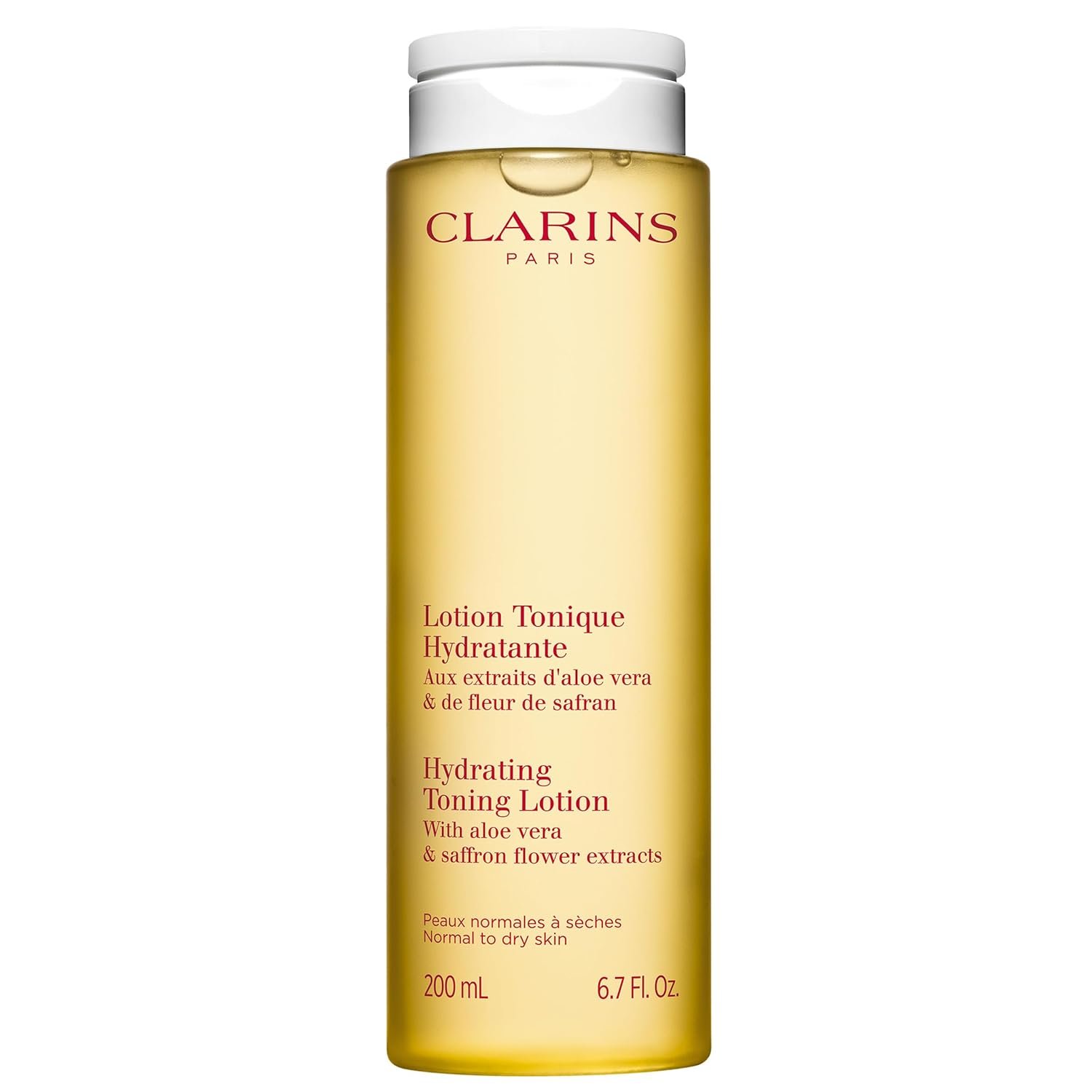 Clarins Hydrating Toning Lotion | Cleanses, Tones, Hydrates and Balances Skin’s Microbiota |Plant-Based Ingredients, Including Aloe Vera | Alcohol-Free | Normal to Dry Skin Types