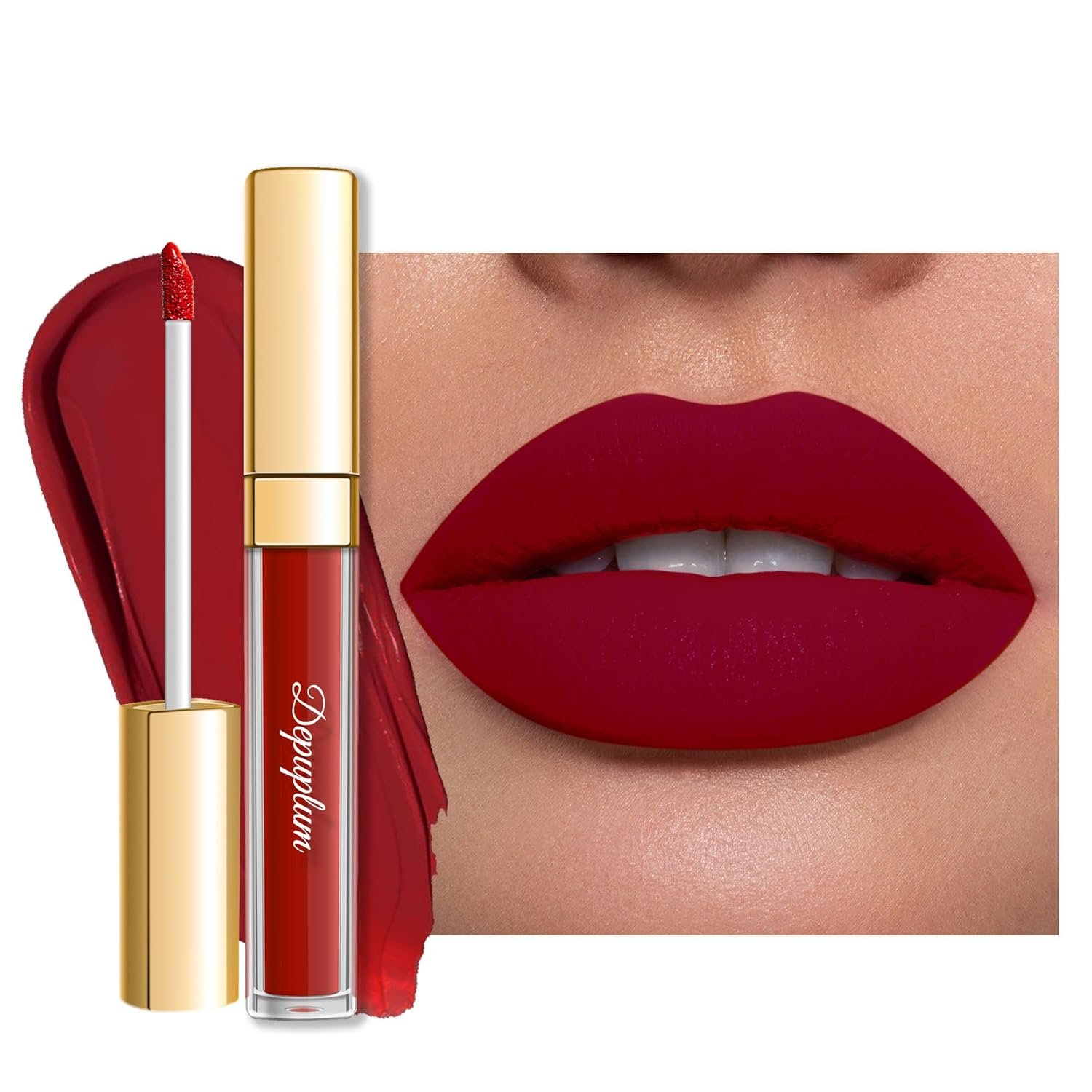 Depuplum Dark Red Lipstick Matte for Women Superstay Long Lasting Lipstick Smudgeproof Dark Liquid Lipsticks Cruelty Free Lip Makeup for Mother’s Day (DM18 Oxblood Red)