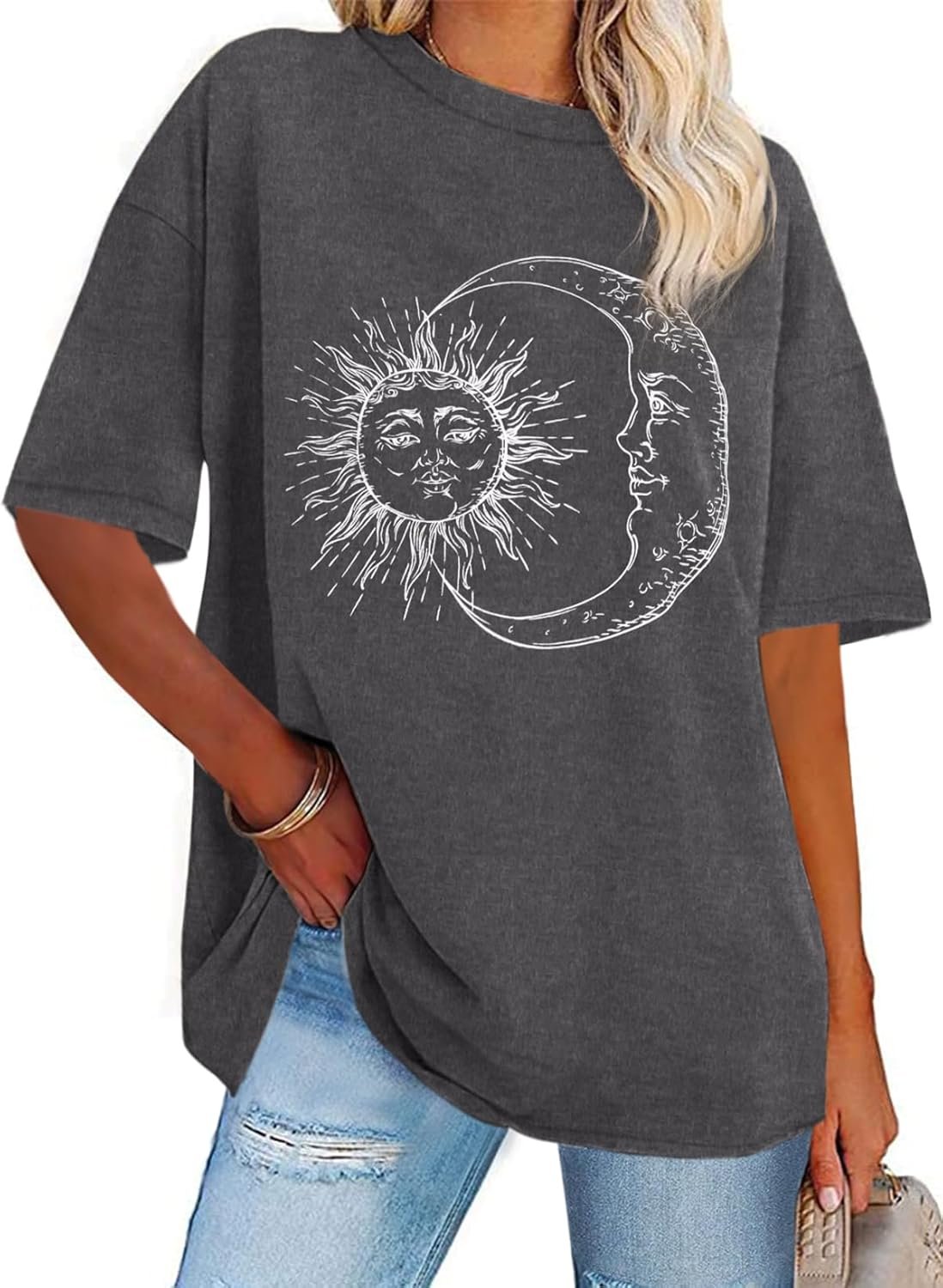 Womens Oversized Tshirt Graphic Tees Crew Neck Summer Short Sleeve Loose Fit Tops 2026
