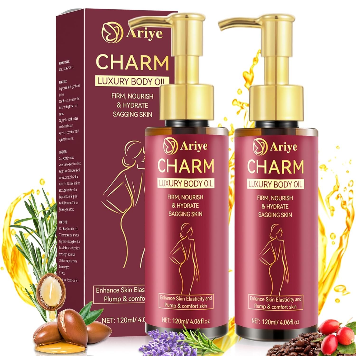 Body Firming Oil,Luxury After Shower Body Oil for Women,Glow-Remedy Skin Tightening & Hydrating Serum,Non-Greasy Glow Moisturizer for Dry Skin,Arms,Legs,Stomach & Body-4.06 Fl Oz (2 Pack)