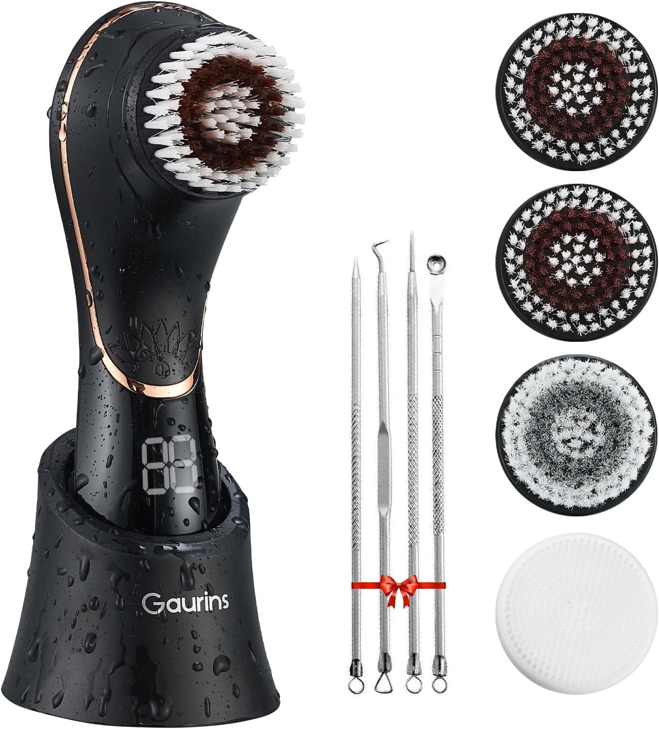 Facial Cleansing Brush Face Scrubber Exfoliator Rechargeable IPX7 Waterproof Electric Spin Cleanser Device for Exfoliating, Massaging and Deep Cleansing Removing Blackhead, Face Massaging