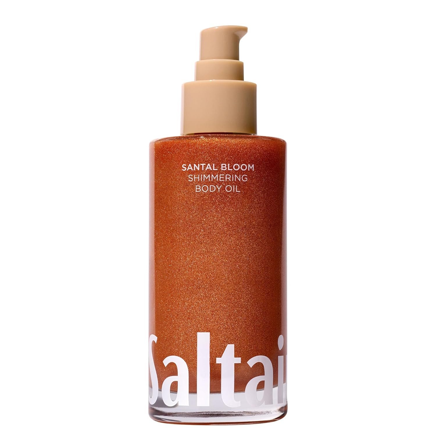 Saltair Shimmering Body Oil – Santal Bloom Scented Dry Oil Moisturizer with Light-Reflecting Pearl Pigments. Moisturizing Glow for All Skin Types – 4 Fl Oz