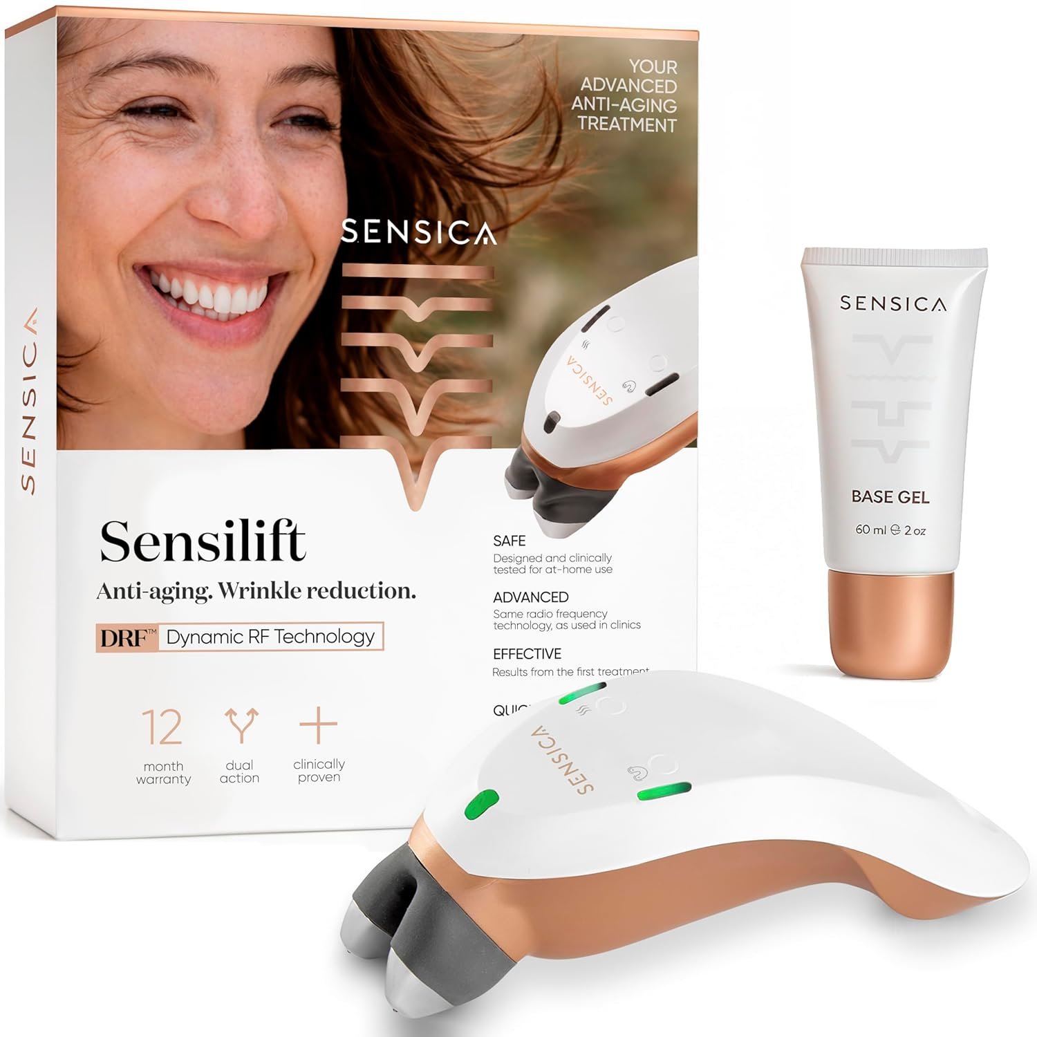 Sensica Sensilift Anti-Aging RF Skin Tightening Device – Salon-Style Radio Frequency Face Sculpting Tool for Face & Neck Lifting, Firming & Wrinkle Reduction, At-Home Skincare Machine