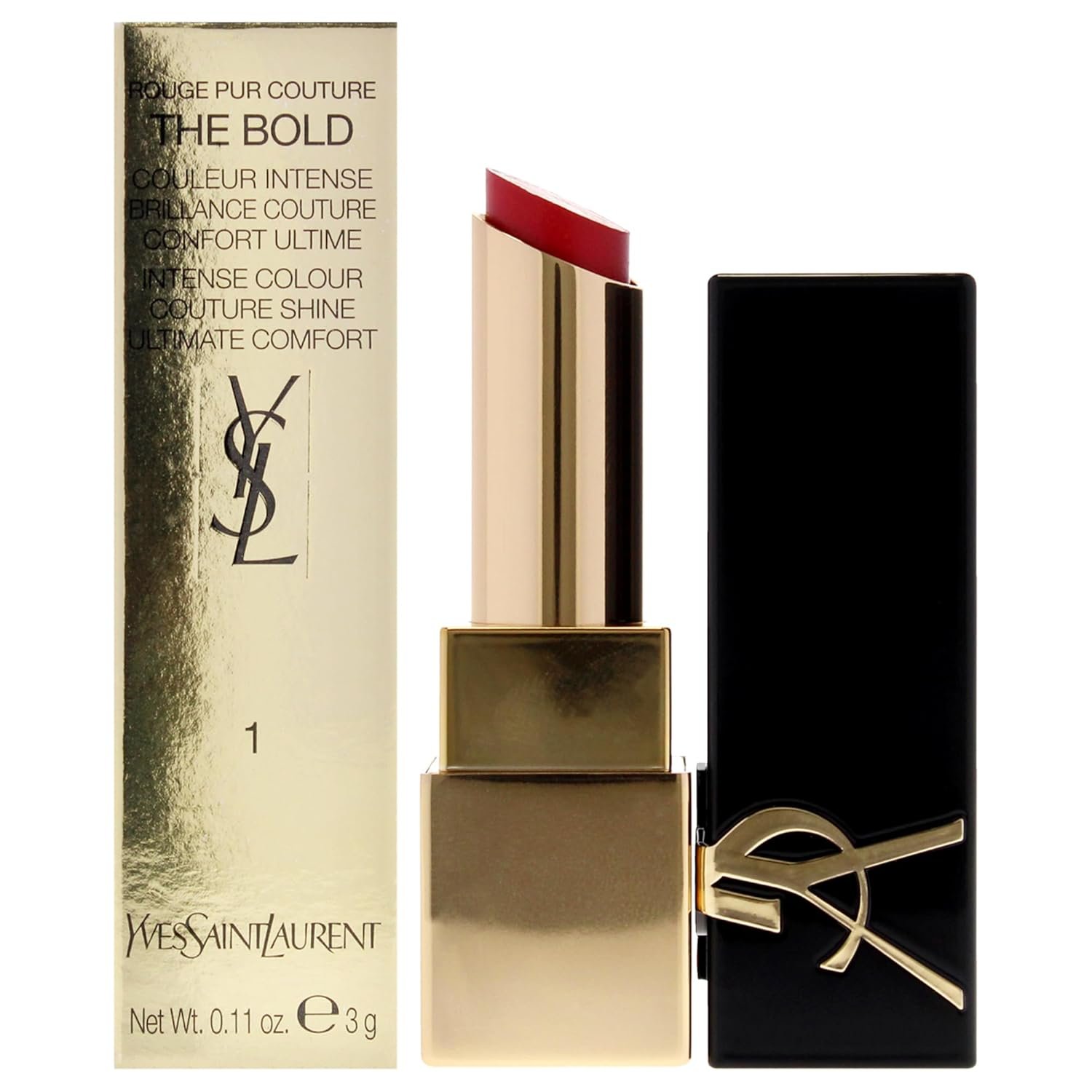 Rouge Pur Couture The Bold Lipstick – 1 Le Rouge by Yves Saint Laurent for Women – 0.11 oz Lipstick