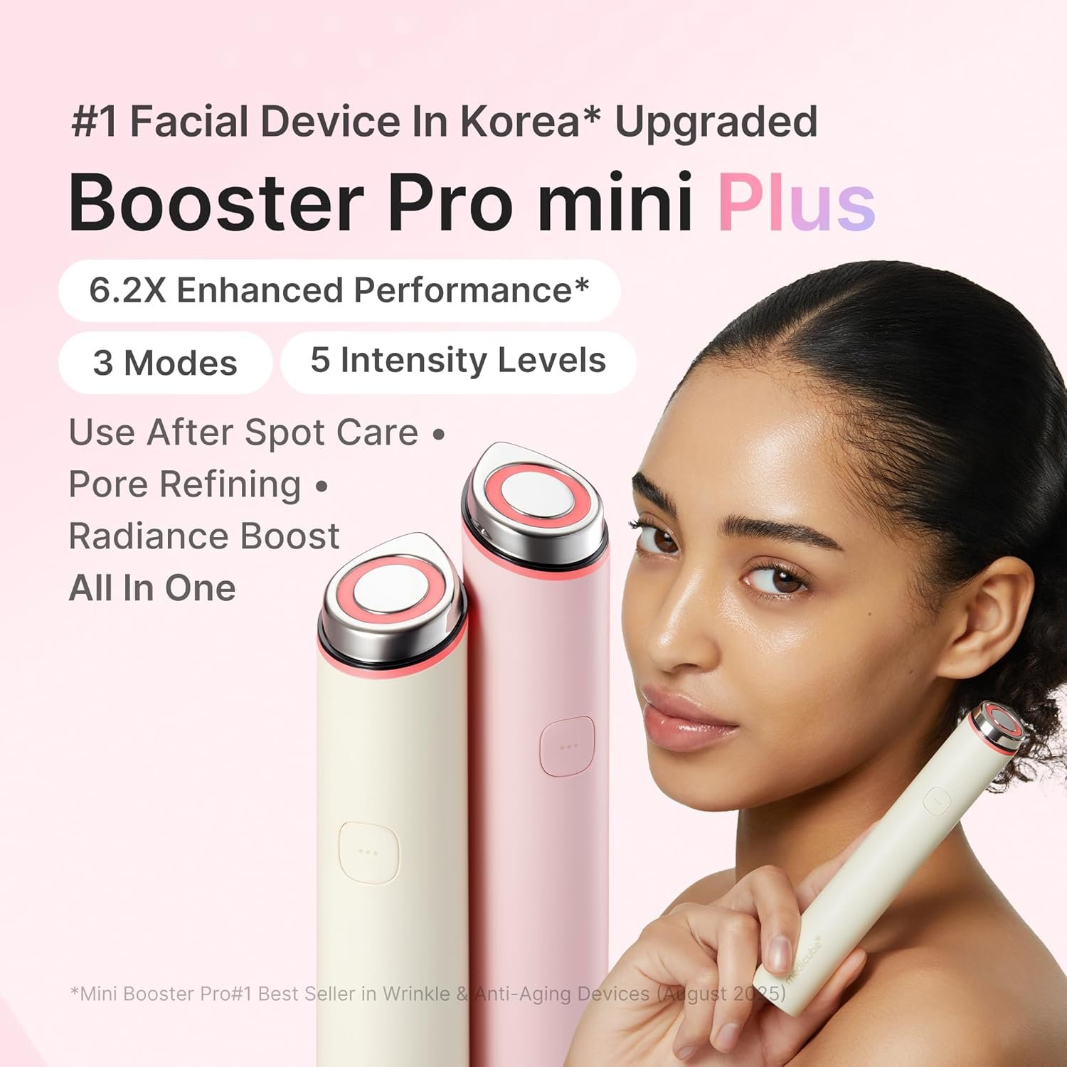 medicube Pink Eye Firming Device & Skincare Set: Mini Booster Pro Plus Pink and PDRN Eye Cream | Smooth, Firm & Radiant Under Eyes | Korean Skincare Set