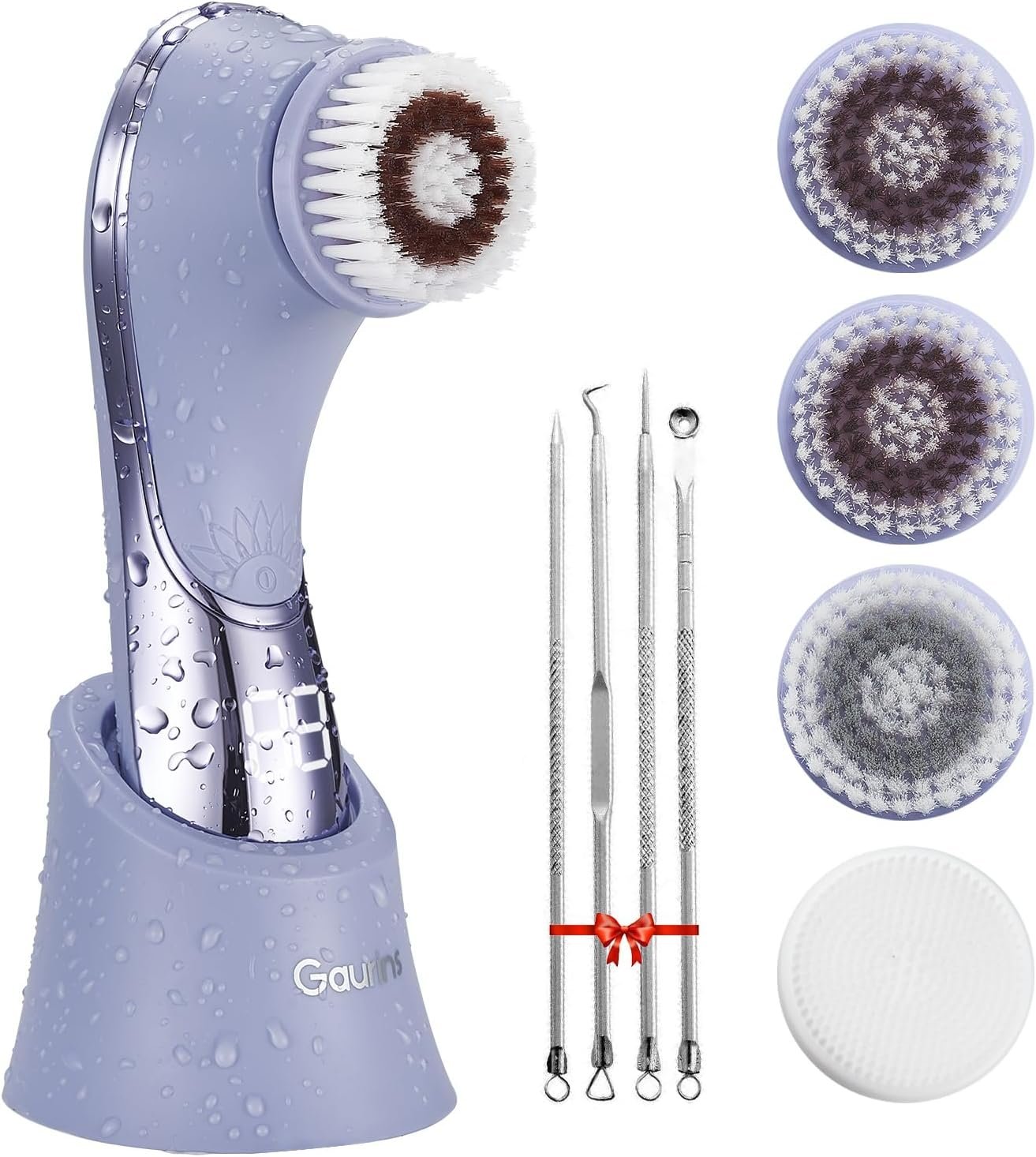 Facial Cleansing Brush Face Scrubber Exfoliator Rechargeable IPX7 Waterproof Electric Spin Cleanser Device for Exfoliating, Massaging and Deep Cleansing Removing Blackhead, Face Massaging