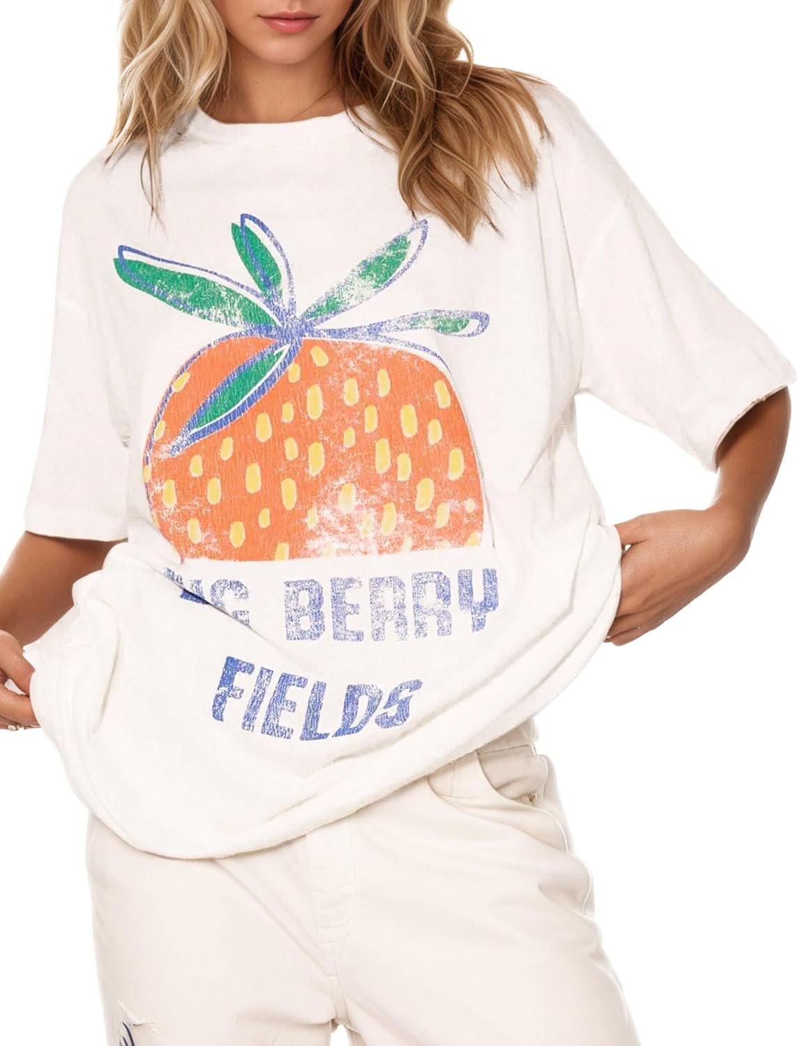 Women’s Cottton Oversized Harvest Vintage Floral Graphic Tees Y2K Tops Summer Casual Streetwear T-Shirt