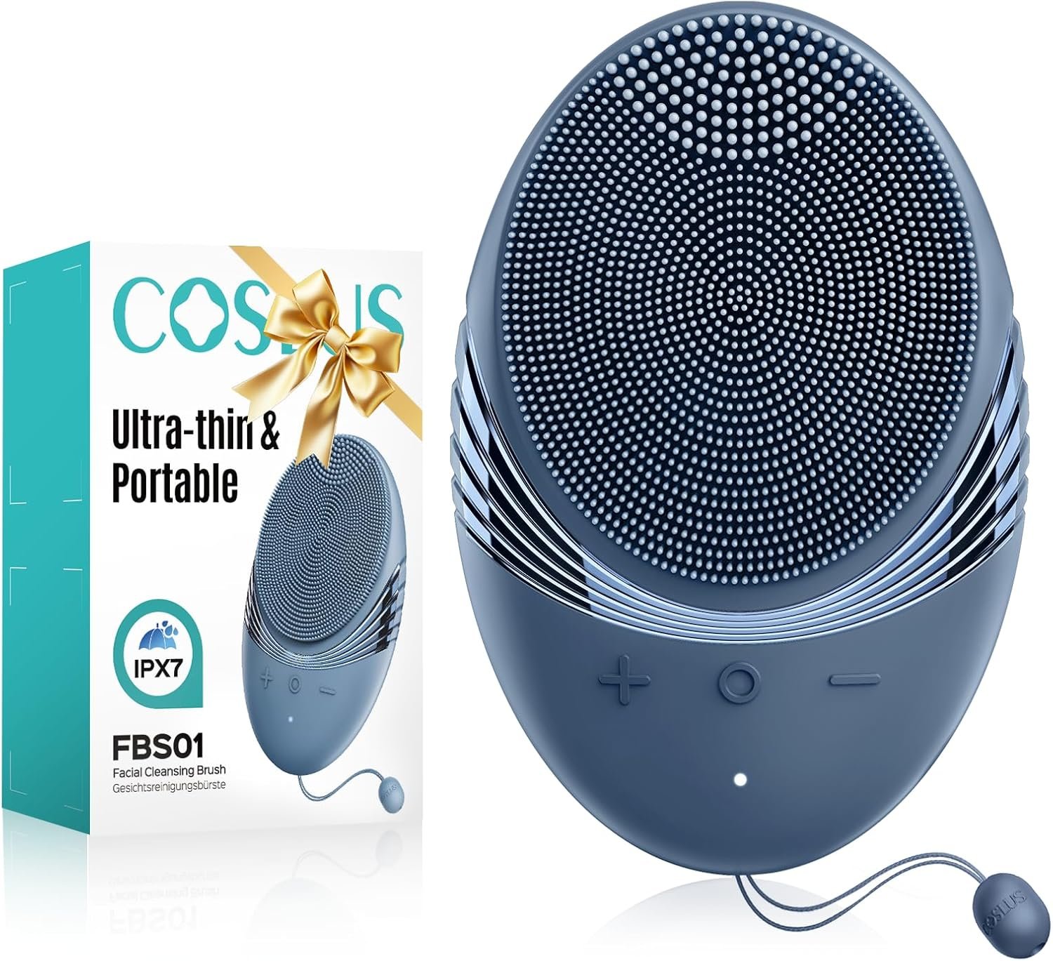 COSLUS FBS01 Facial Cleansing Brush Face Scrubber: Portable Silicone Waterproof Rechargeable Face Wash Brush, 5 Cleansing Modes, Electric Deep Cleaning for Men & Women, Removing Blackhead Exfoliating