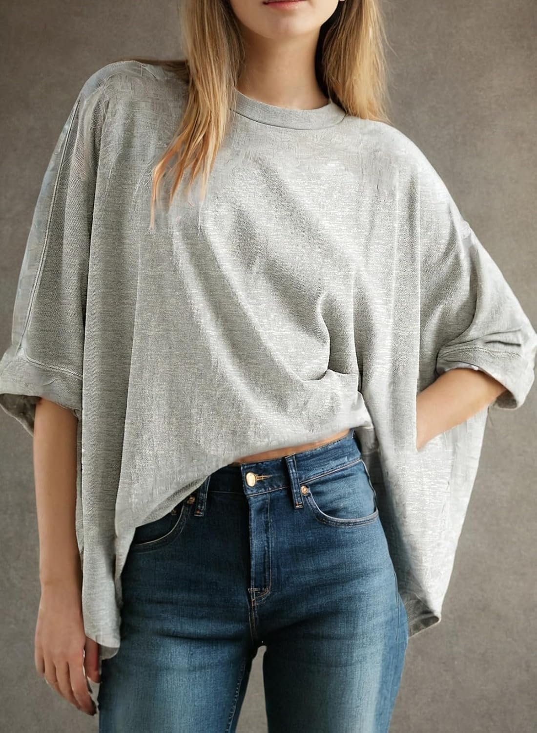 Dokotoo Summer Shirts 2026 Womens Solid T Shirts for Women Loose Oversized Tops Basic Tee