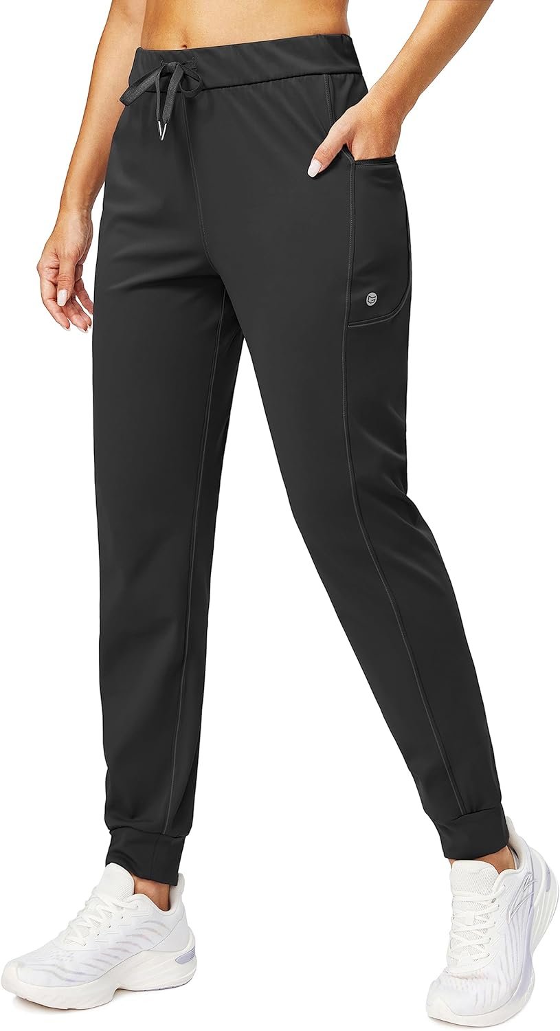 G Gradual Women’s Joggers Pants with Zipper Pockets Stretch Tapered Athletic Joggers for Women Lounge, Jogging, Workout