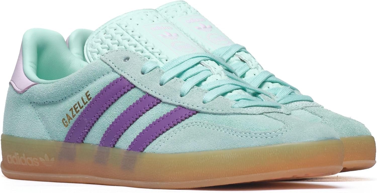 adidas Gazelle Indoor Women’s Shoes, Clear Mint/Active Purple, Size 8