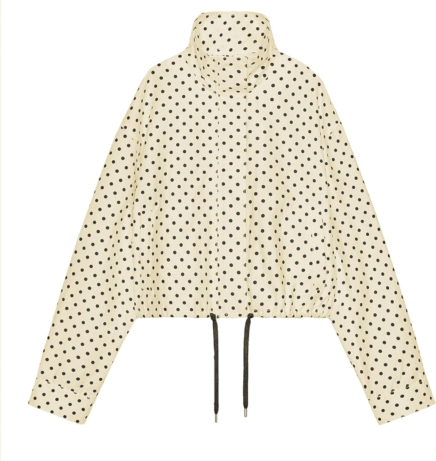 Songling Women Polka Dot Jacket Casual Coat Zip Up 2025 Trendy Fall Outfits Lightweight Cropped Jacket with Pockets