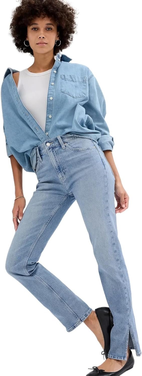 Gap Womens High Rise 90s Straight Fit Denim Jeans