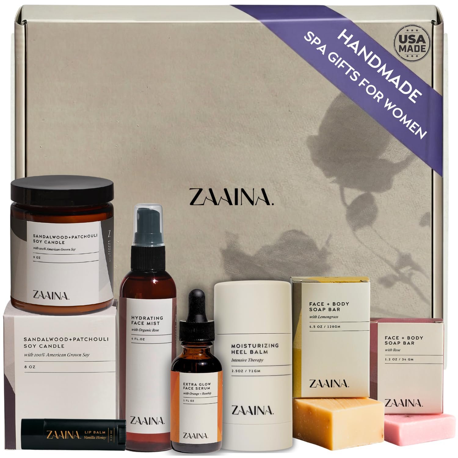 ZAAINA Spa Gift Set for Women – Mother’s Day Gifts for Mom, Luxury Self Care Package for Mom Wife Friend, Bath and Body Relaxation Spa Kit, Natural Pampering Care Package, Birthday Gifts for Women