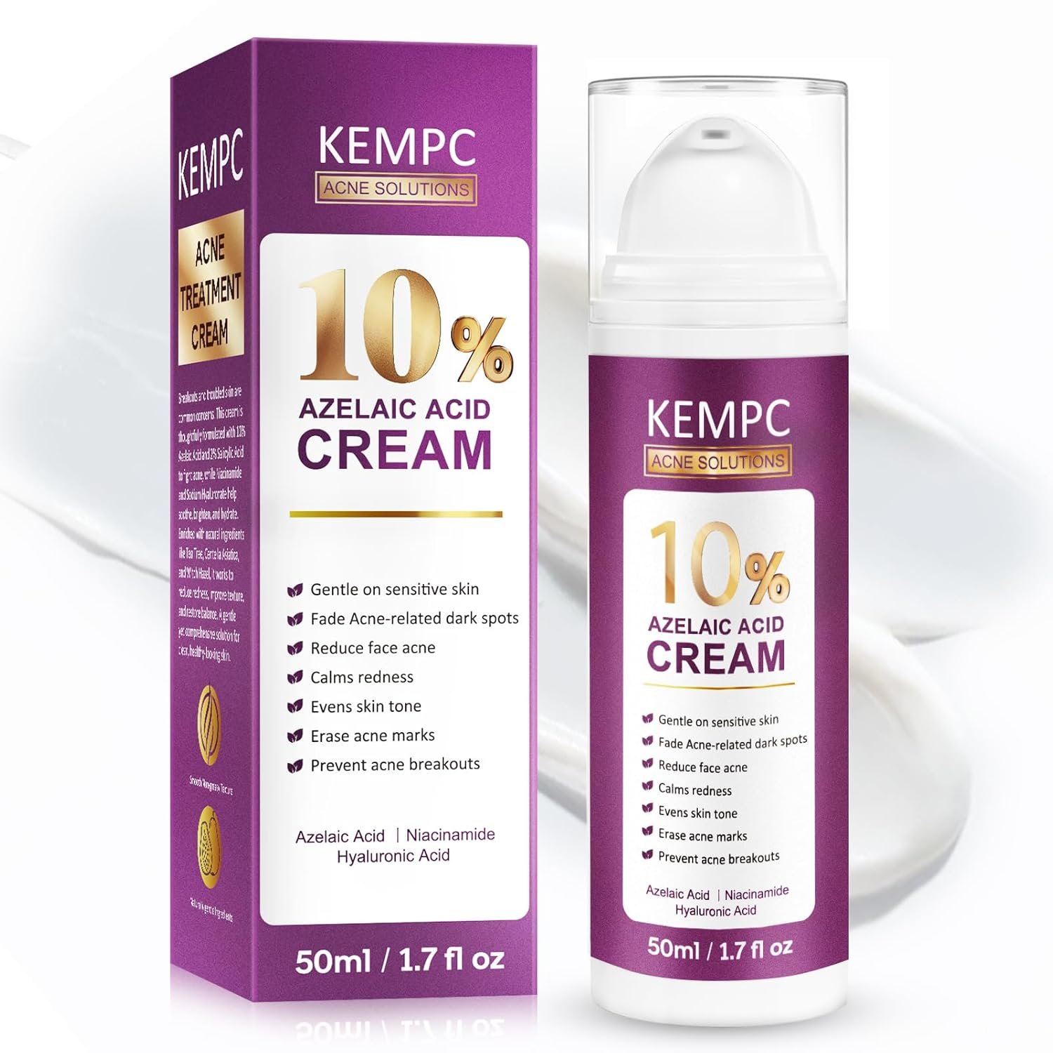 Cystic Acne Treatment for Face – Hormonal Acne Spot Treatment Pimple Cream with Azelaic Acid | Redness Reducing Acne Moisturizer for Rosacea & Sensitive, Acne-Prone Skin | Teens & Adults, 1.7 oz