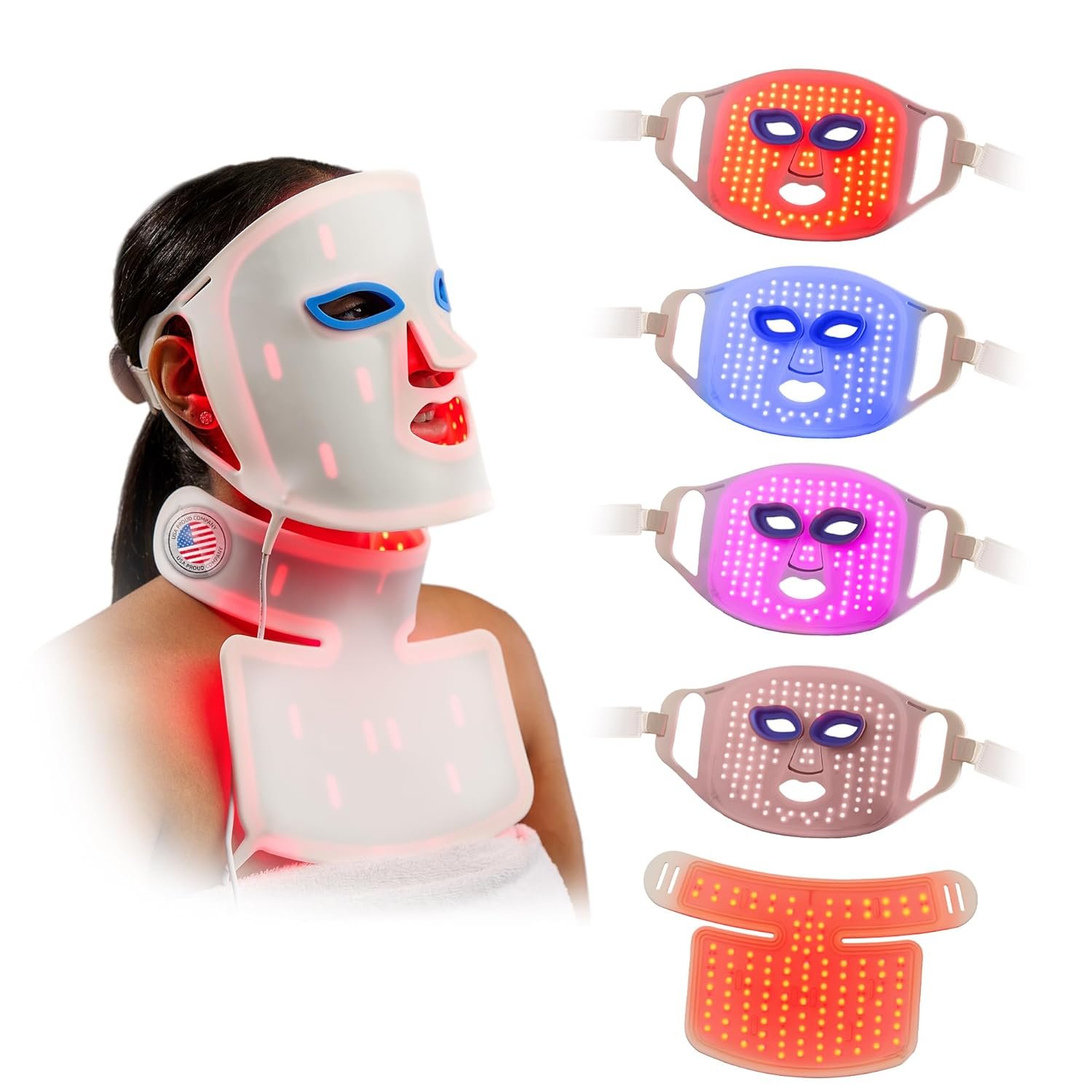 LifePro Red Light Therapy Mask –Revitaglow Pro Infrared Red Light Therapy For Face and Neck – 234 LED Mask with 5 Modes –4000mAh Battery & Auto-Timer – Daily Skin Wellness and Comfort