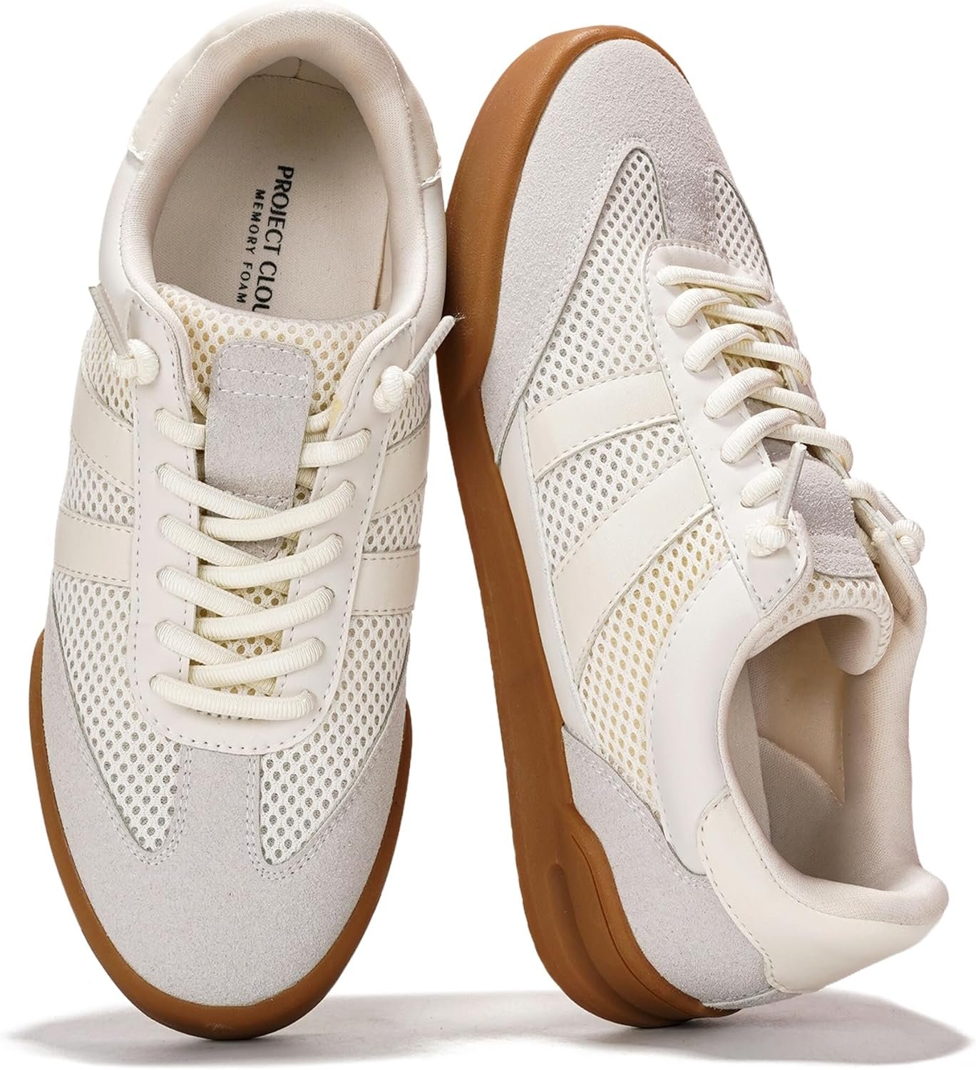 Project Cloud Genuine Leather Casual Sneakers for Women – Memory Foam Insoles Lace-Up Womens Shoes & Lightweight Women’s Fashion Sneakers – Non-Slip Shoes for Women Footwear (Verdy)