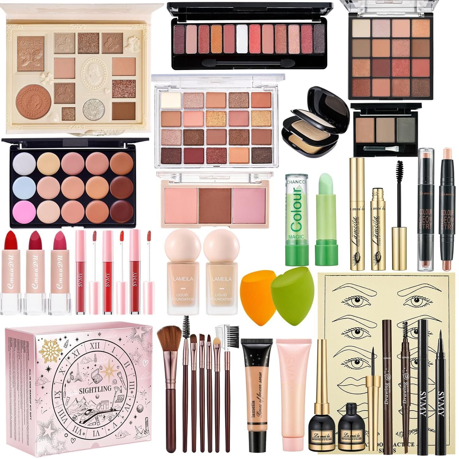 All in One Makeup Kit for Women Full Kit, Travel Makeup Set, Make up Foundation Eyeshadow Palette Concealer Lipstick Eyeliner Cosmetic Brushes Makeup Gift Set for Women Teen Girls