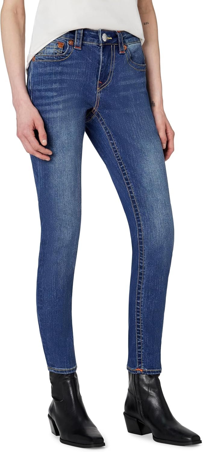 True Religion Women’s Halle Mid Rise Super Skinny Jeans for Women – Womens Jeans, Skinny Fit, Comfortable & Trendy