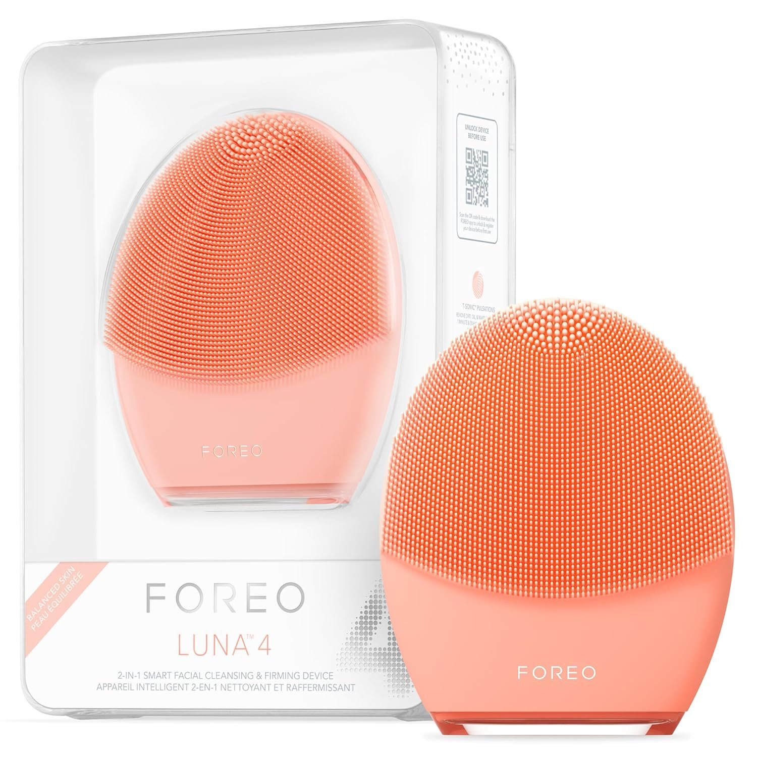 FOREO LUNA 4 Face Cleansing Brush – Anti Aging – Enhances Absorption of Facial Skin Care Products – Simple Skin Care Tools – Balanced Skin
