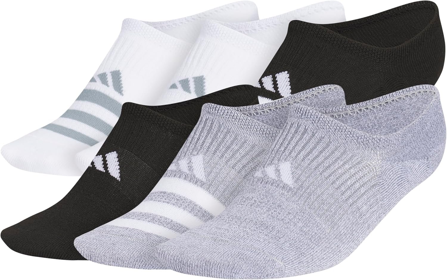 adidas Women’s Superlite Super No Show Invisible Socks (6 Pairs) Lightweight & Breathable